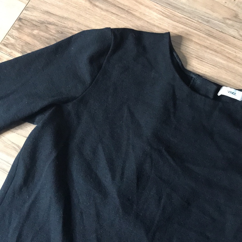 Vince black long fitted dress 3/4 sleeves size XS - Picture 4 of 14
